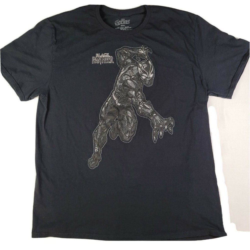 BLACK PANTHER MARVEL AVENGERS BLACK MENS SHIRT T-SHIRT 2XL